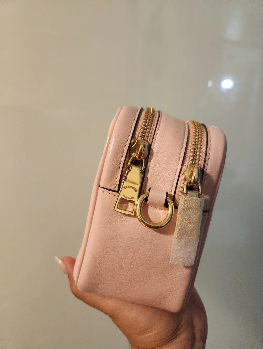 Coach Light Pink Pebble Leather Mini Carey with Gold Logo- NEW NO TAGS